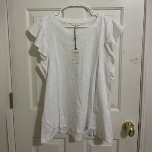 Perfect basic white top with flutter sleeves